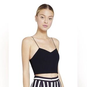 Alice + Olivia Archer Cropped Cami Tank in Black NWT Size M